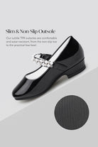 Black mary jane shoes for girls side view details