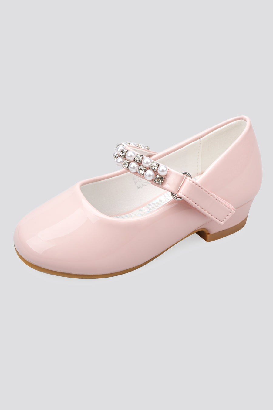 Pink mary jane shoes for girls front view 