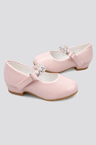 Pink mary jane shoes for girls side view 