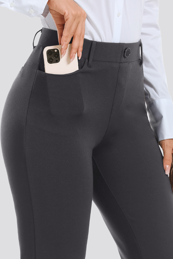 Business Casual Pants Charcoal close up