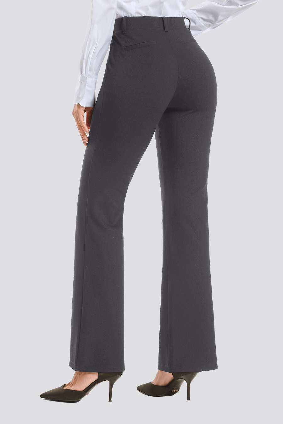 Women Bootcut Pants Charcoal back view