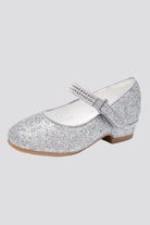 Silver mary jane shoes for girls side view 