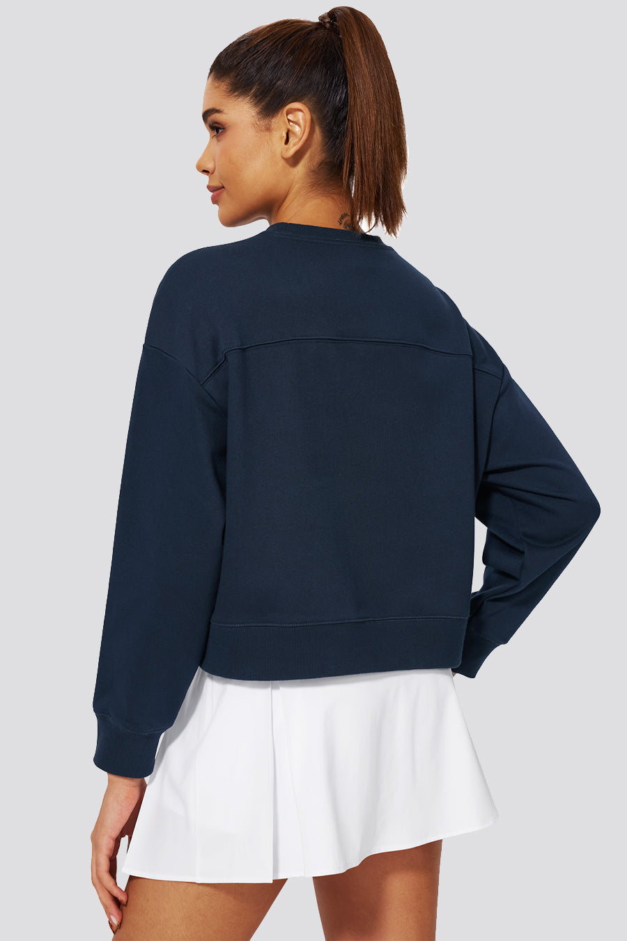 Womens cropped sweatshirt back view 