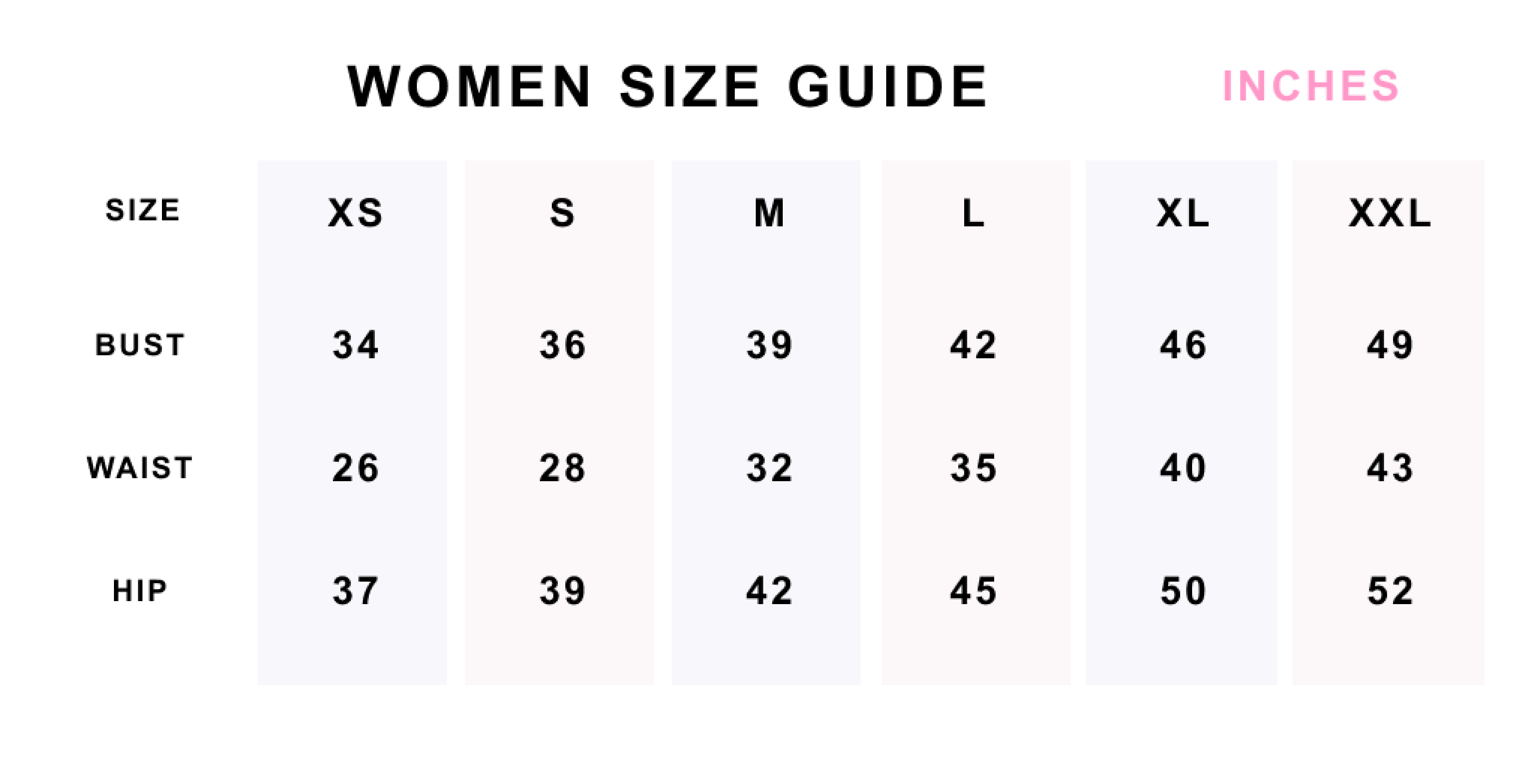 Women size guide 