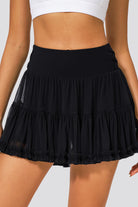 Black tennis skirt front view 