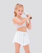 White butterfly shorts for girls