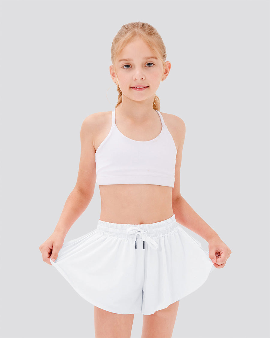 White butterfly shorts for girls