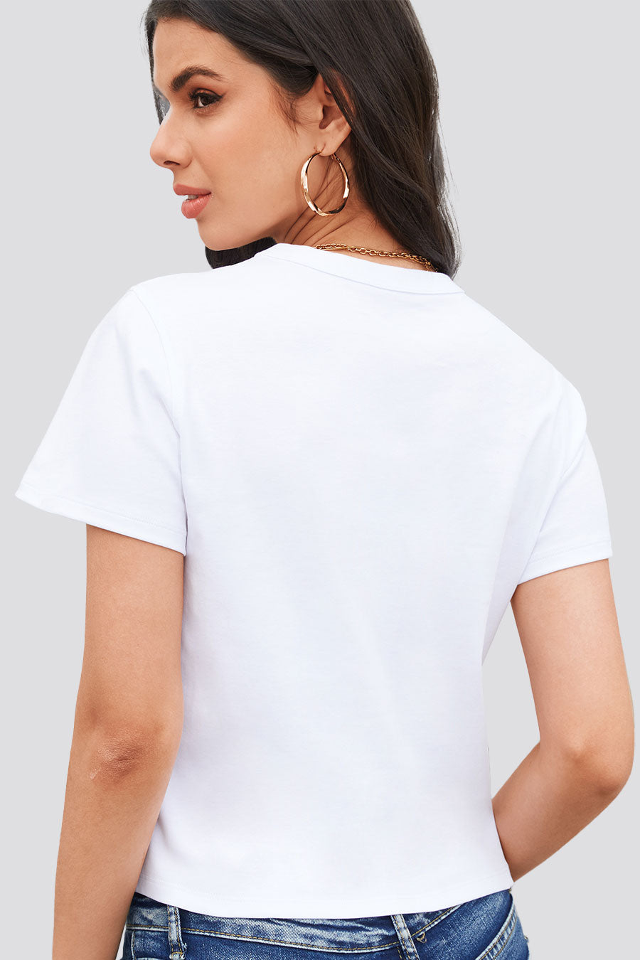 White cotton t-shirts back view 