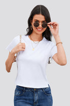 White cotton t-shirts front view 