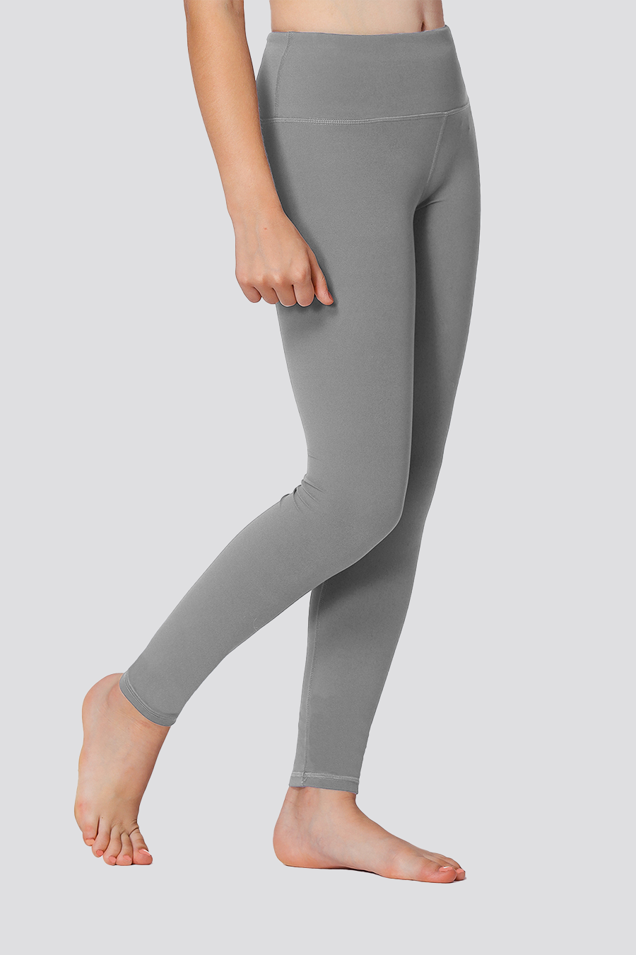 Girls Yoga Pants Zinc Grey side view