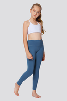 Girls Yoga Pants Atlantic Blue full view