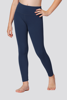 Girls Yoga Pants Midnight Blue front view