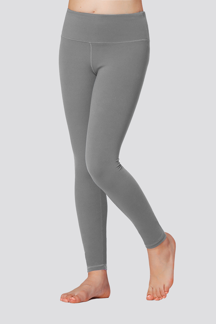 Girls Yoga Pants Zinc Grey front view