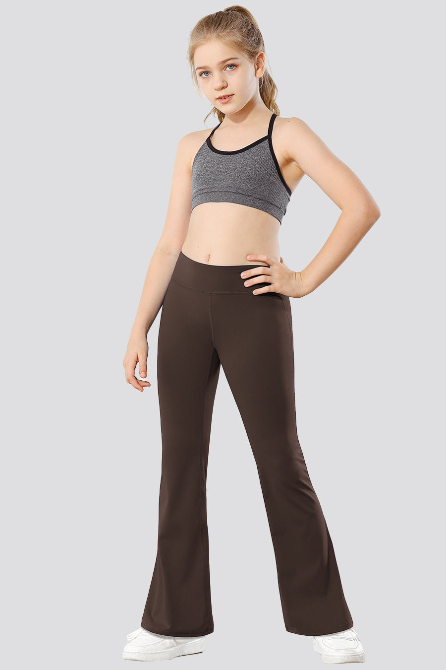 Flare leggings coffee front view