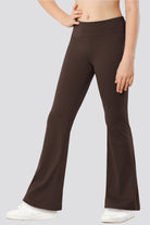 Coffee flare leggings side view