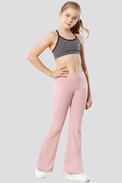 Girls flare leggings outfit pink