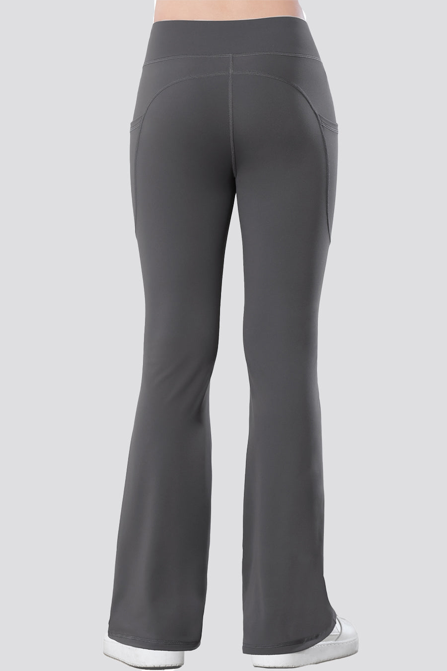 Flare leggings with pockets grey back view