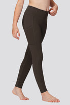 Girls leggings Espresso side view