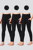 Three color yoga pants front view