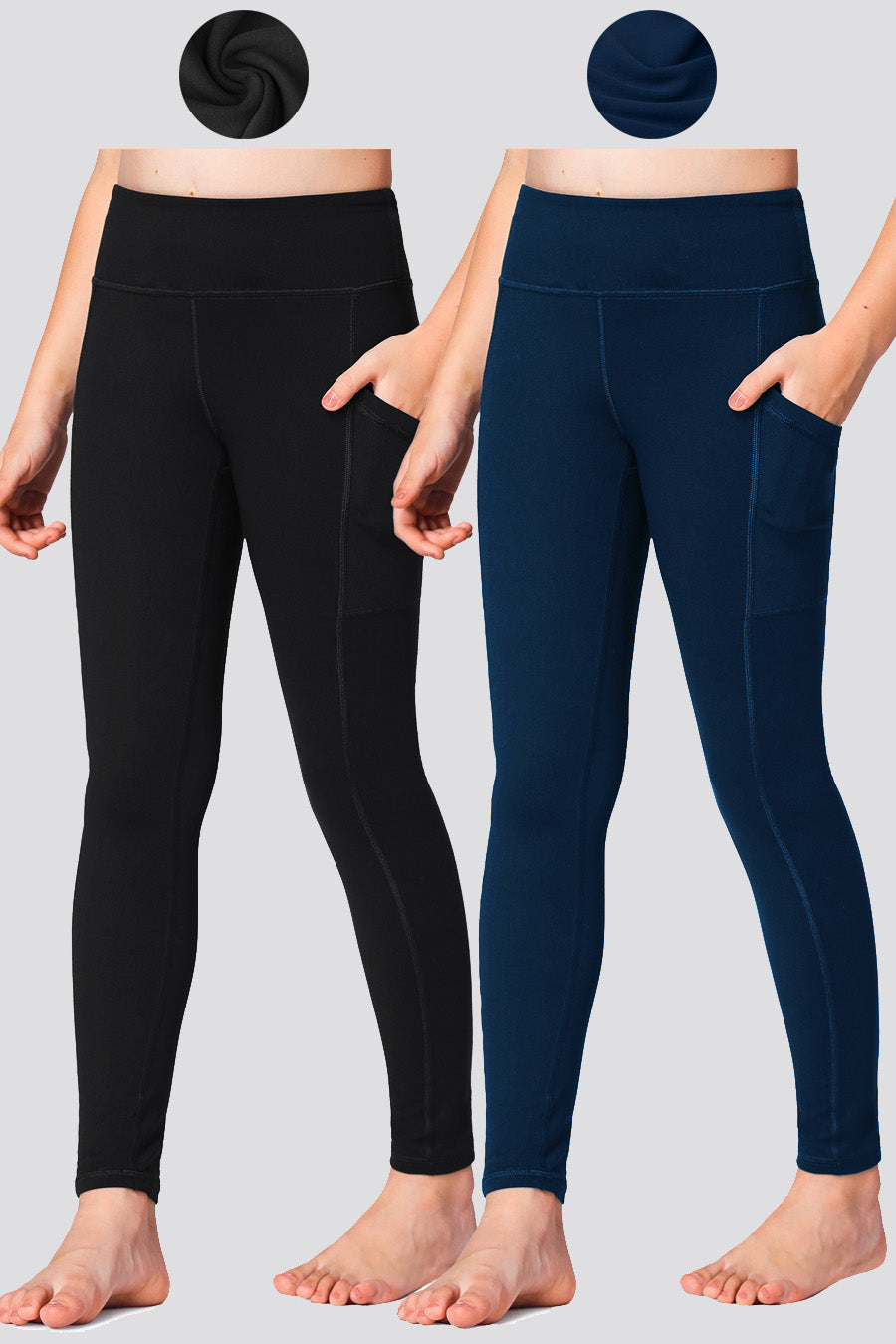 Two color yoga pants front view