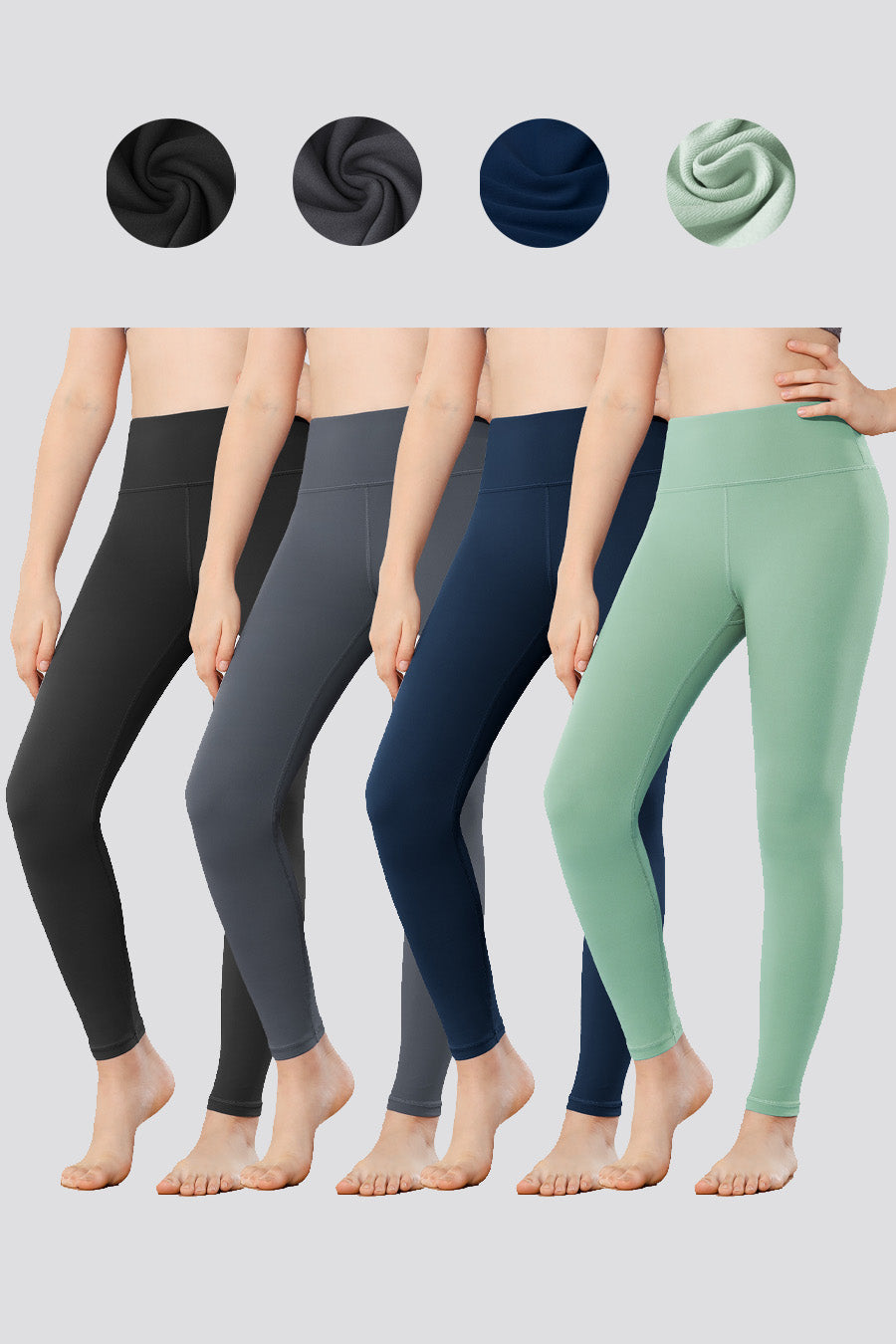 Four color yoga pants front view 