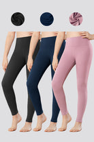 Three color yoga pants front view