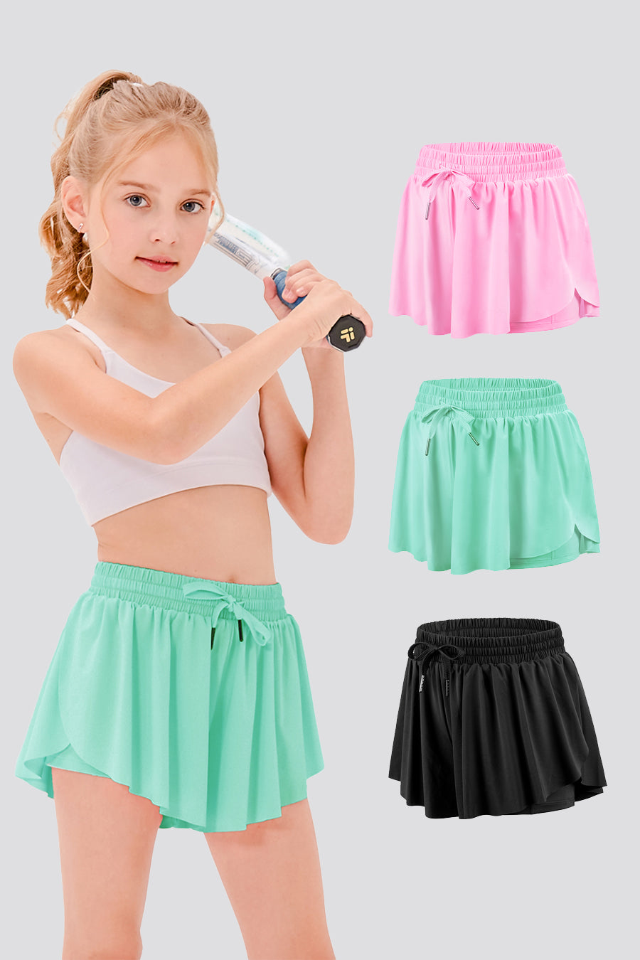 running short pack green pink black