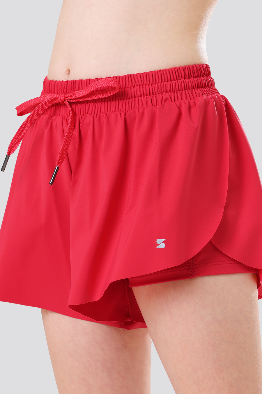 Close-up of flowy shorts