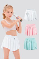 girls shorts pink white