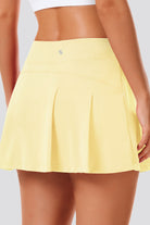 pleated tennis skirt Lemon Butter back view 