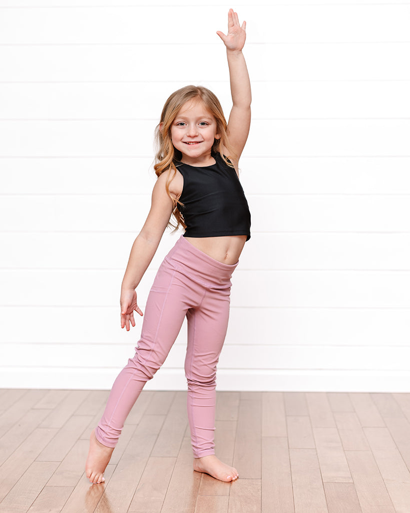 pink leggings front view