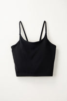 sports bra tank top black front view