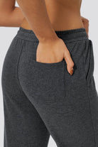 Charcoal cotton joggers for women pockets