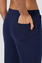 Navy cotton joggers for women pockets