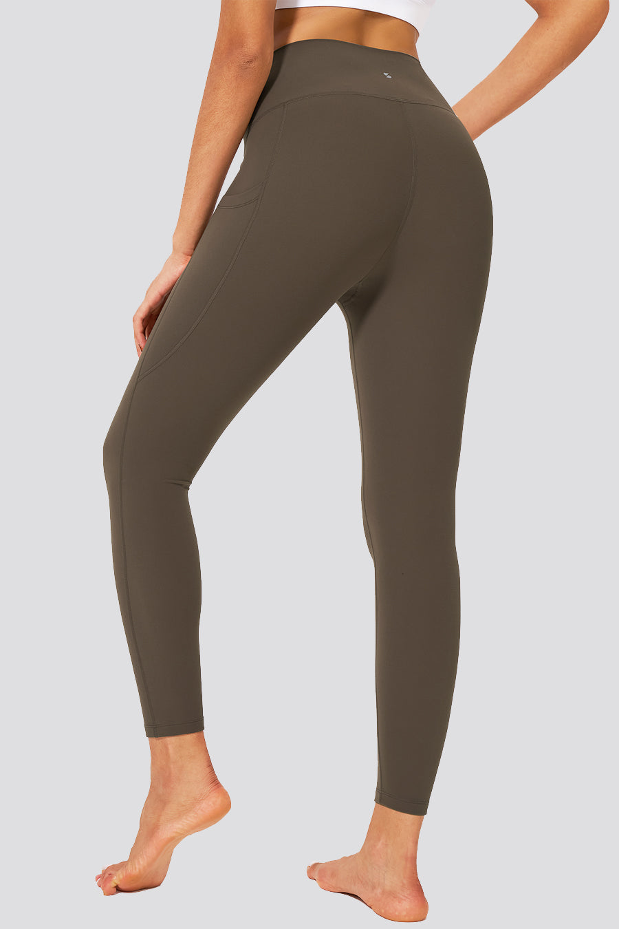 Women Workout Leggings Tea Brown back view