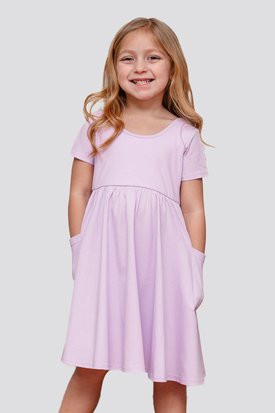 Front lavender dress with pockets