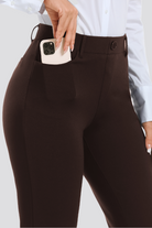 Women Casual Pants Coffee close up