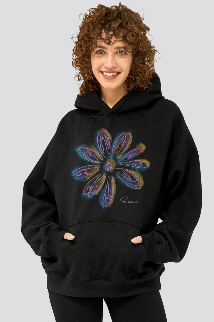 Black lightweight hoodies womens front view