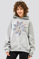 Grey lightweight hoodies womens front view