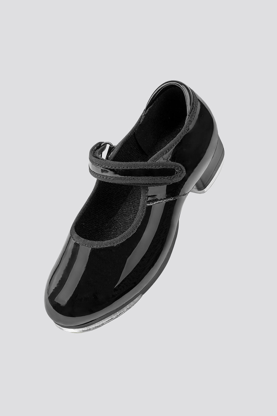 Kids Black Tap Shoes Close Up