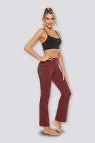 Women Bootcut Pants Burgundy