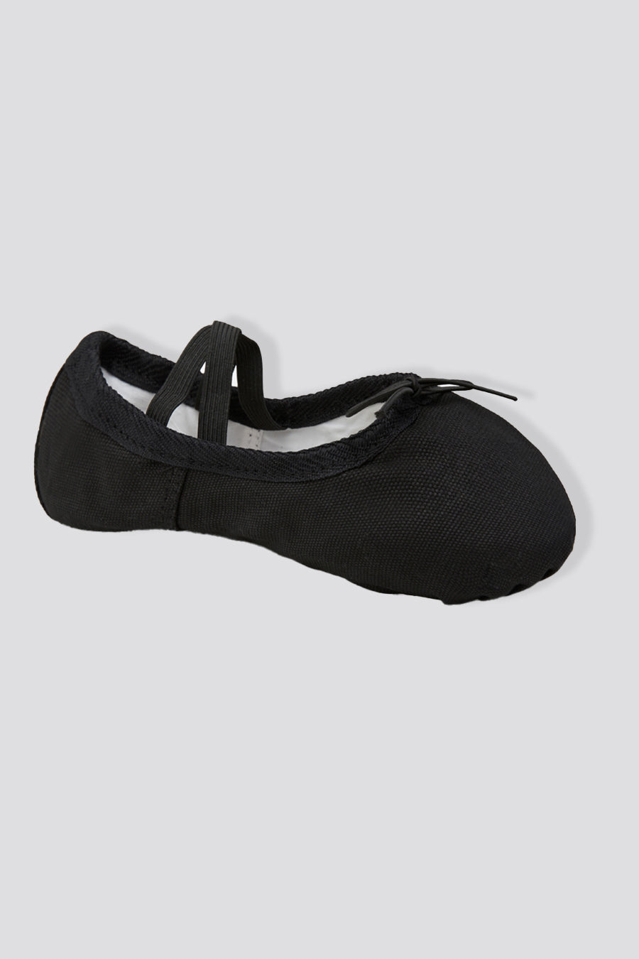 Boys canvas ballet flats black side view