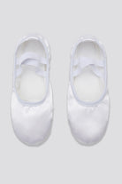 satin ballet flat front view white