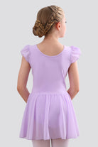 girls ruffle dress Lavender back view