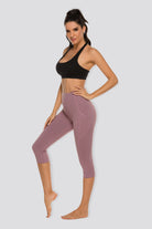 Dusty Lavender high waisted capri leggings