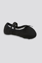 Women canvas ballet shoes black side view