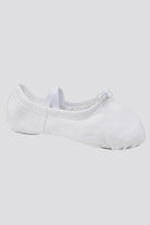 Boys white ballet shoes side view