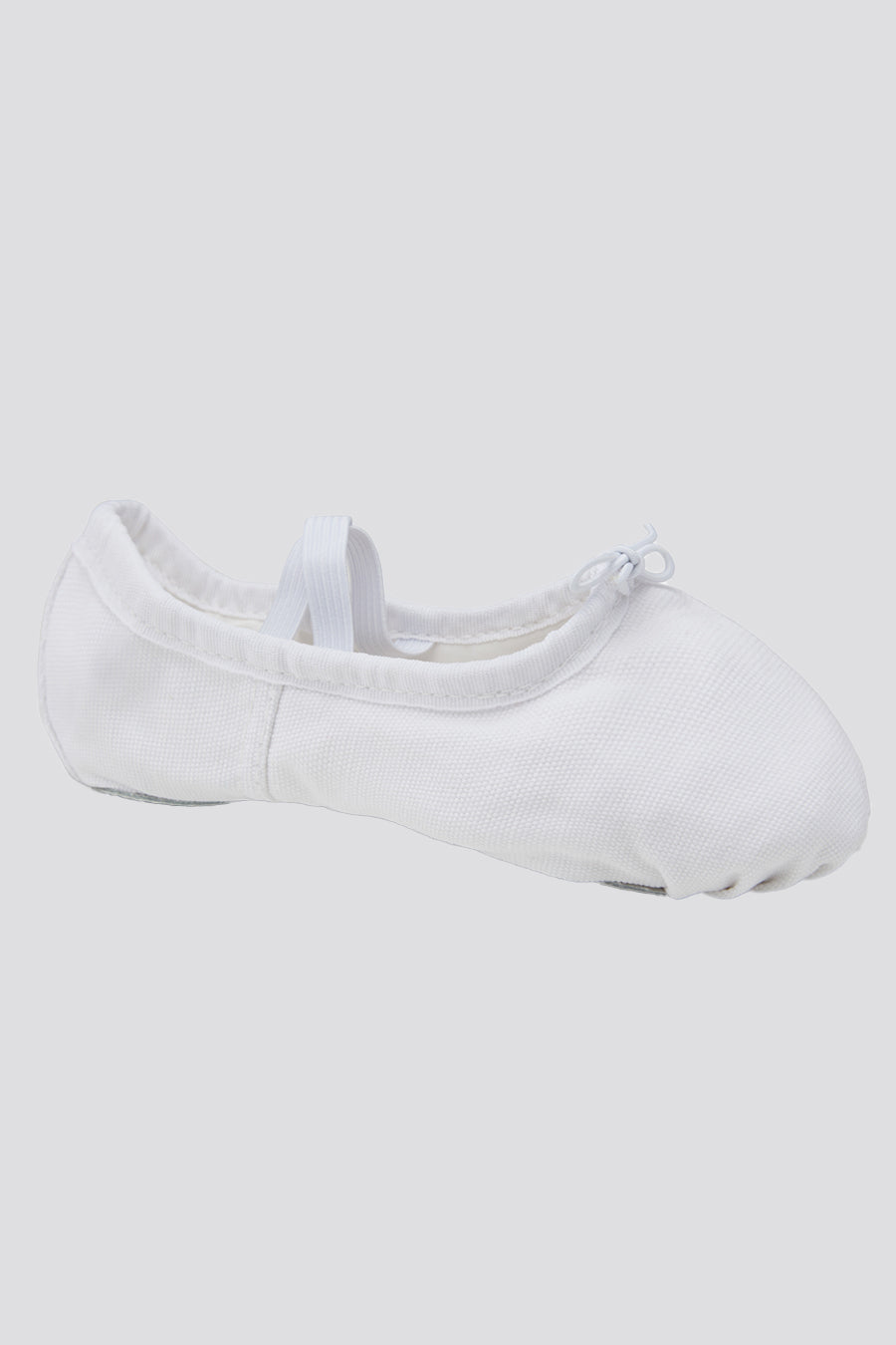 Boys white ballet shoes side view