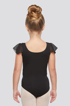 Black gymnastic leotards back view