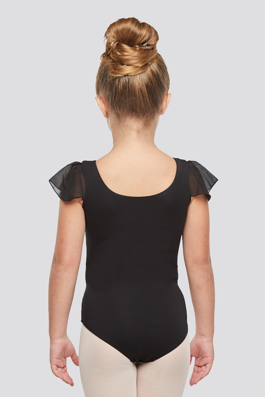 Black gymnastic leotards back view